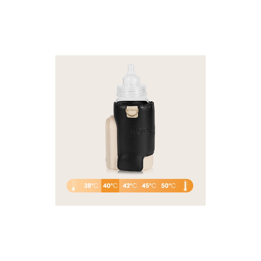 Lionelo - Ladattava pullonlämmitin THERMUP GO EVO 18W/5V musta/beige