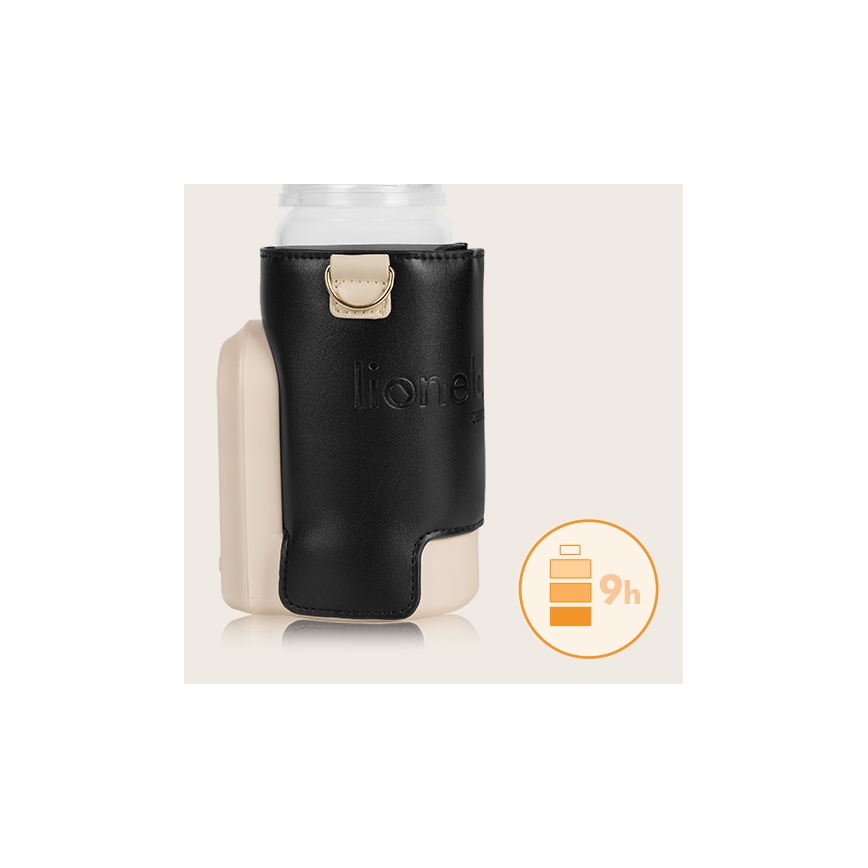 Lionelo - Ladattava pullonlämmitin THERMUP GO EVO 18W/5V musta/beige