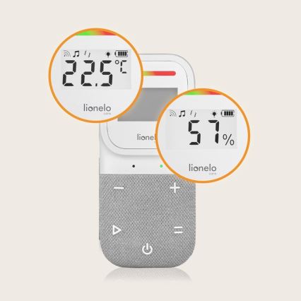 Lionelo - Langaton lasten audio-vauvamonitori BABYLINE 2.3 5V langattomalla latauksella