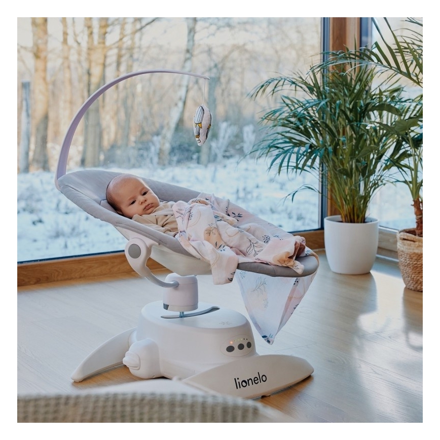 Lionelo - Lasten keinu melodialla IRIS 4xAA Beige Sand