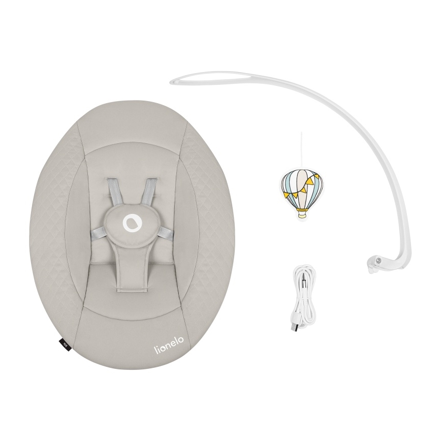 Lionelo - Lasten keinu melodialla IRIS 4xAA Beige Sand