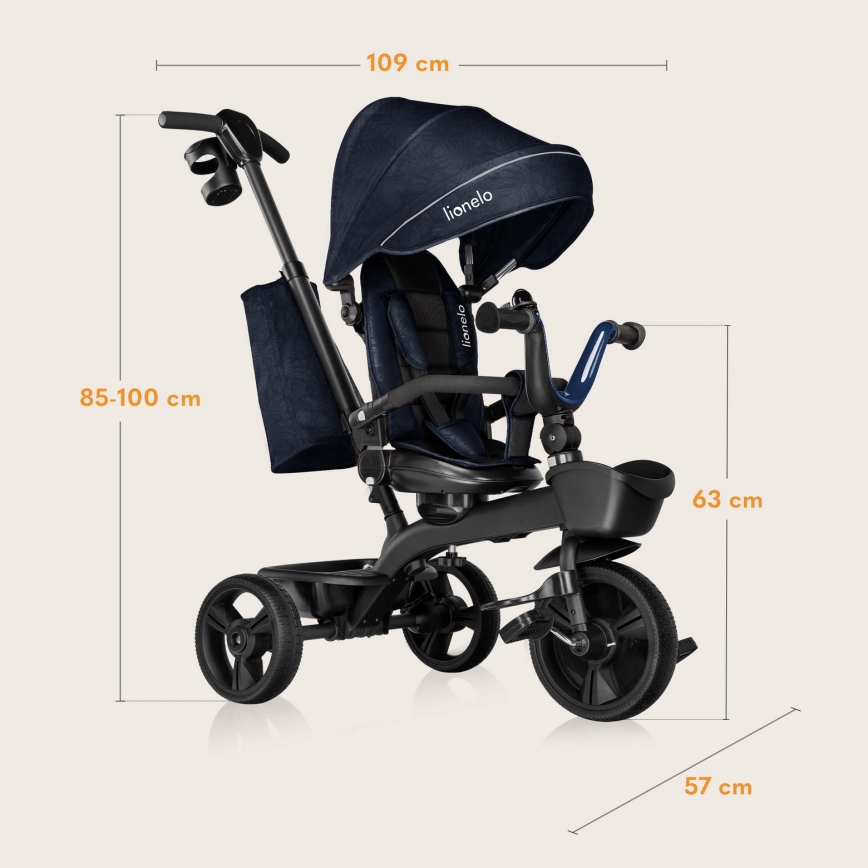 Lionelo - Lasten kolmipyörä KORI Blue Navy