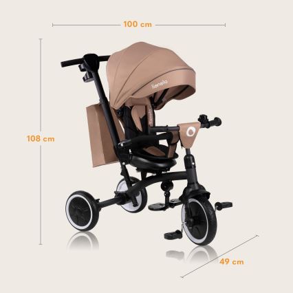 Lionelo - Lasten kolmipyörä TRIS PLUS Beige Sand