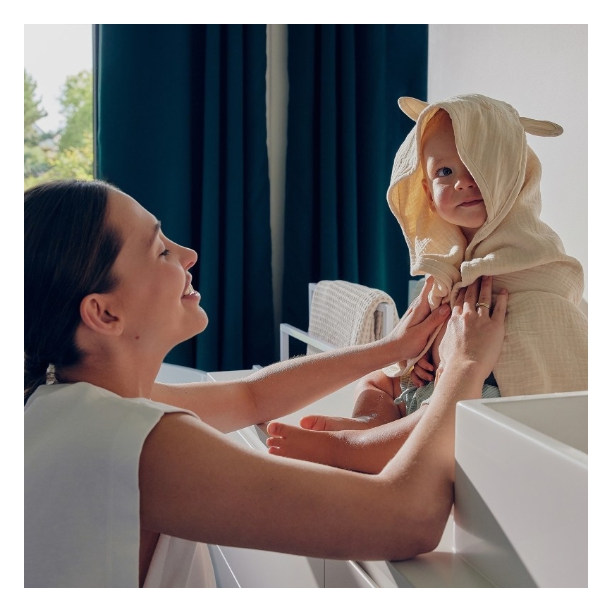 Lionelo - Lasten musliinihuppupyyhe MUSLIN HOODED TOWEL Beige Cappuccino