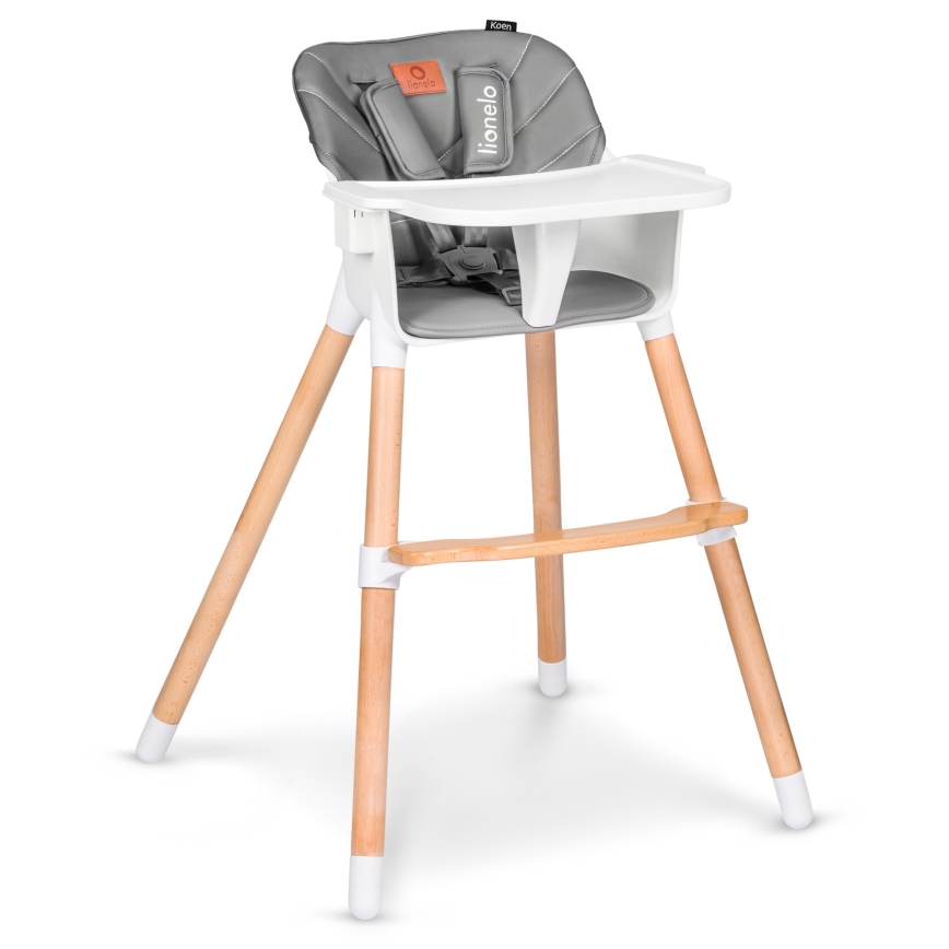 Lionelo - Lasten ruokatuoli 2-in-1 KOEN Grey Stone