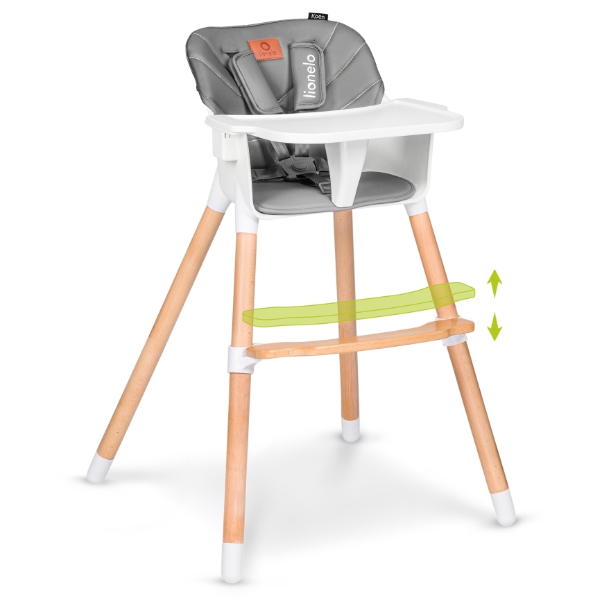 Lionelo - Lasten ruokatuoli 2-in-1 KOEN Grey Stone