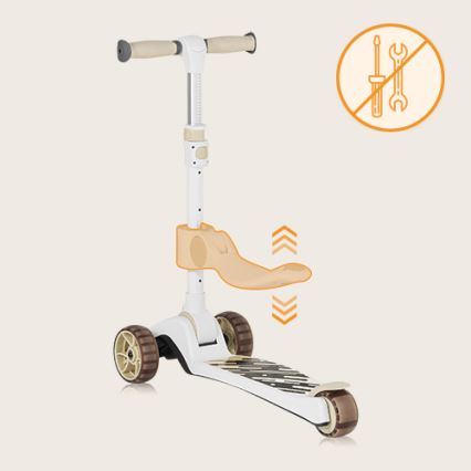 Lionelo - Lasten skootteri 2in1 FRANKY valkoinen/beige