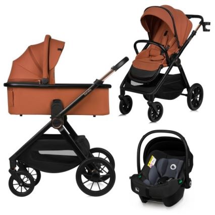 Lionelo - LAYLA 3-in-1-yhdistelmävaunut Brown Rust