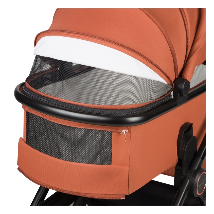 Lionelo - LAYLA 3-in-1-yhdistelmävaunut Brown Rust