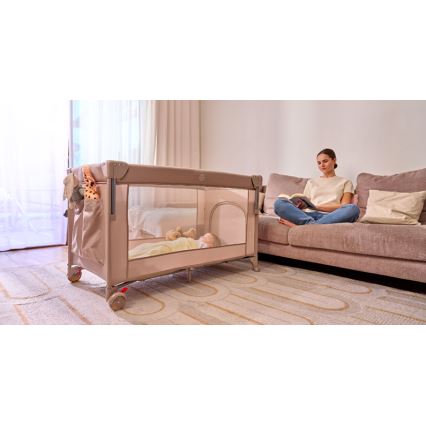 Lionelo - Matkasänky 3-in-1 ELLEN Beige Hiekka