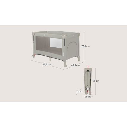 Lionelo - Matkasänky 3-in-1 ELLEN Beige Hiekka