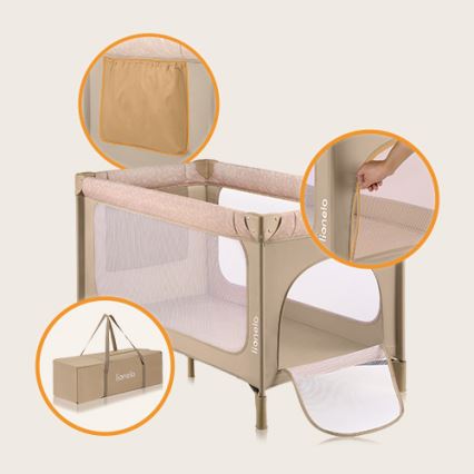 Lionelo - Matkasänky JASMIN EASY FOLD Beige Hiekka