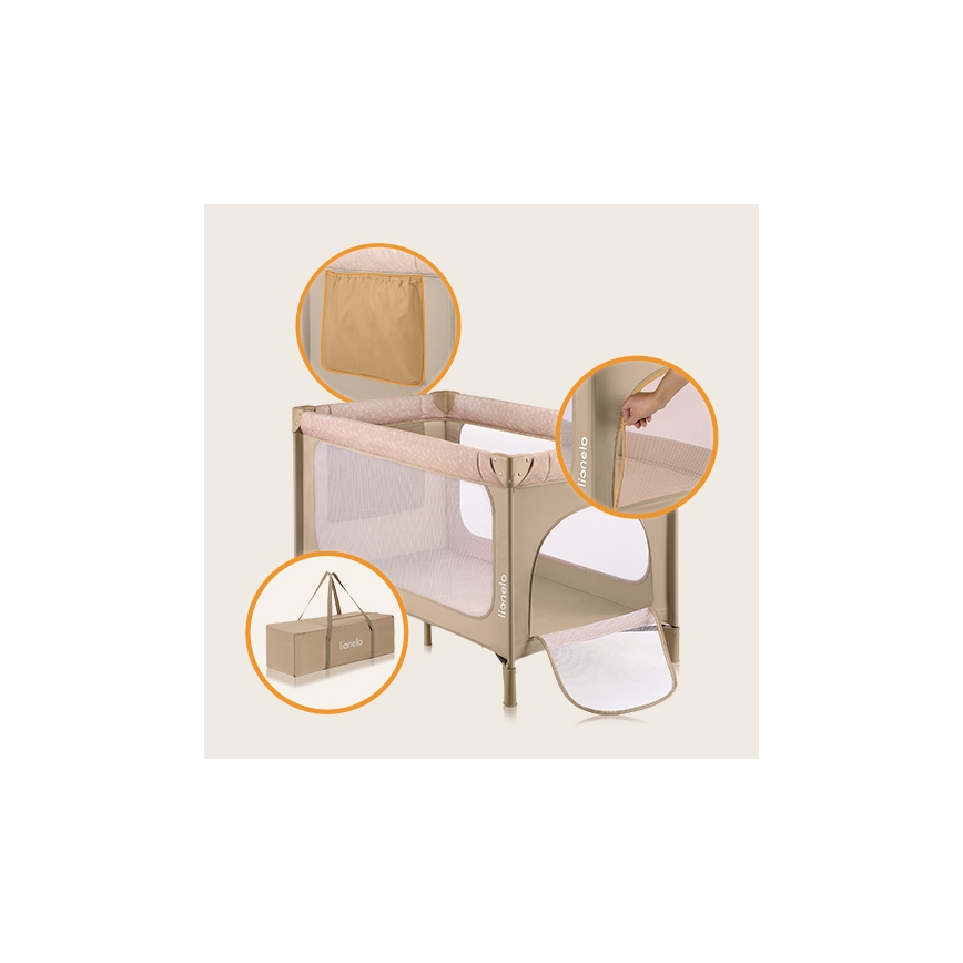Lionelo - Matkasänky JASMIN EASY FOLD Beige Hiekka
