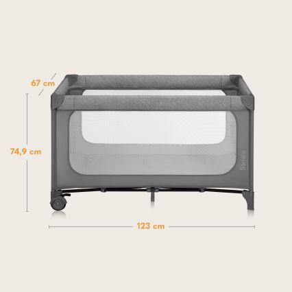 Lionelo - Matkasänky JASMIN EASY FOLD Grey Stone