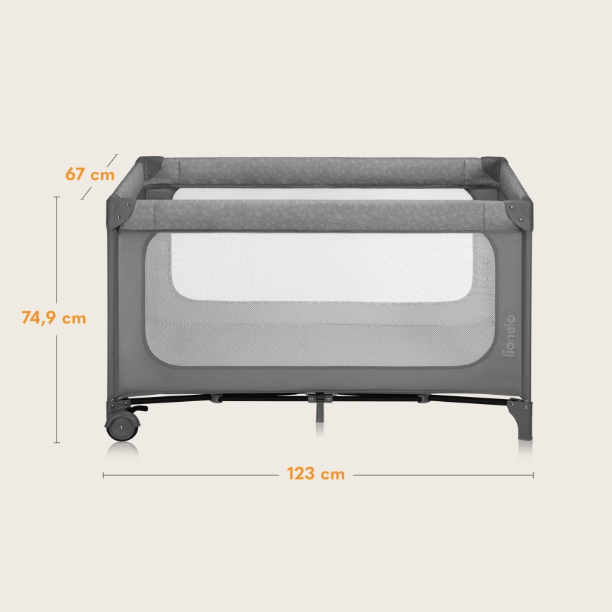 Lionelo - Matkasänky JASMIN EASY FOLD Grey Stone