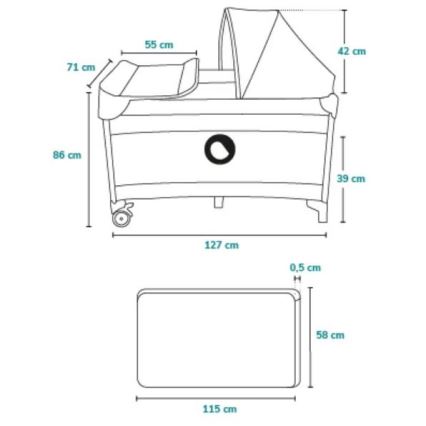 Lionelo - Matkasänky SVEN PLUS sininen