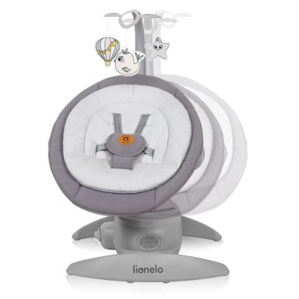 Lionelo - Melodialla varustettu lasten keinu MELL Grey Stone 4xAA + kaukosäädin
