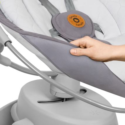Lionelo - Melodialla varustettu lasten keinu MELL Grey Stone 4xAA + kaukosäädin