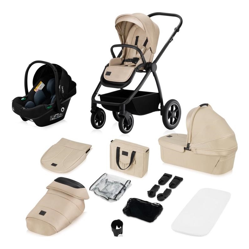 Lionelo - MERIL 3-in-1 yhdistelmävaunut, hiekansävyinen beige