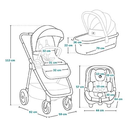 Lionelo - MERIL 3-in-1 yhdistelmävaunut, hiekansävyinen beige