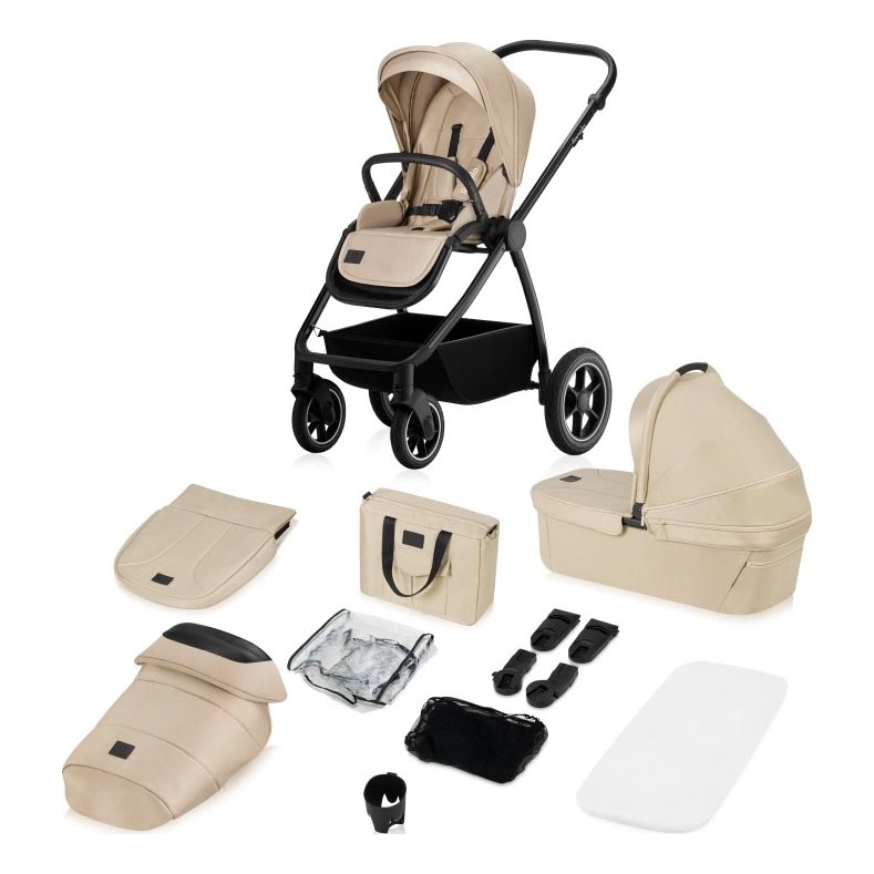 Lionelo - MERIL yhdistelmävaunut 2‑in‑1 Beige Sand