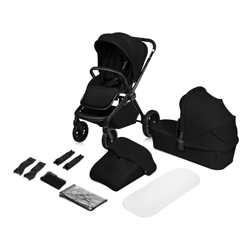 Lionelo - MIKA PLUS 2-in-1 yhdistelmävaunut Musta Onyx