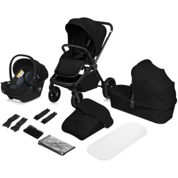 Lionelo - MIKA PLUS 3-in-1 yhdistelmävaunut, Black Onyx