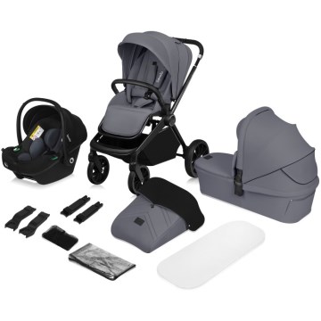 Lionelo - MIKA PLUS 3-in-1 yhdistelmävaunut Grey Stone