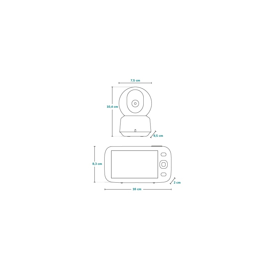Lionelo - Näytöllinen vauvamonitori BABYLINE 9.1 5V 3600 mAh