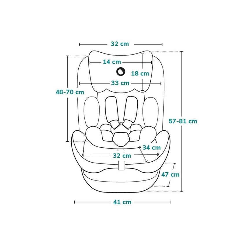Lionelo - NEAL i-Size auton turvaistuin 100-150 cm, turkoosinvihreä