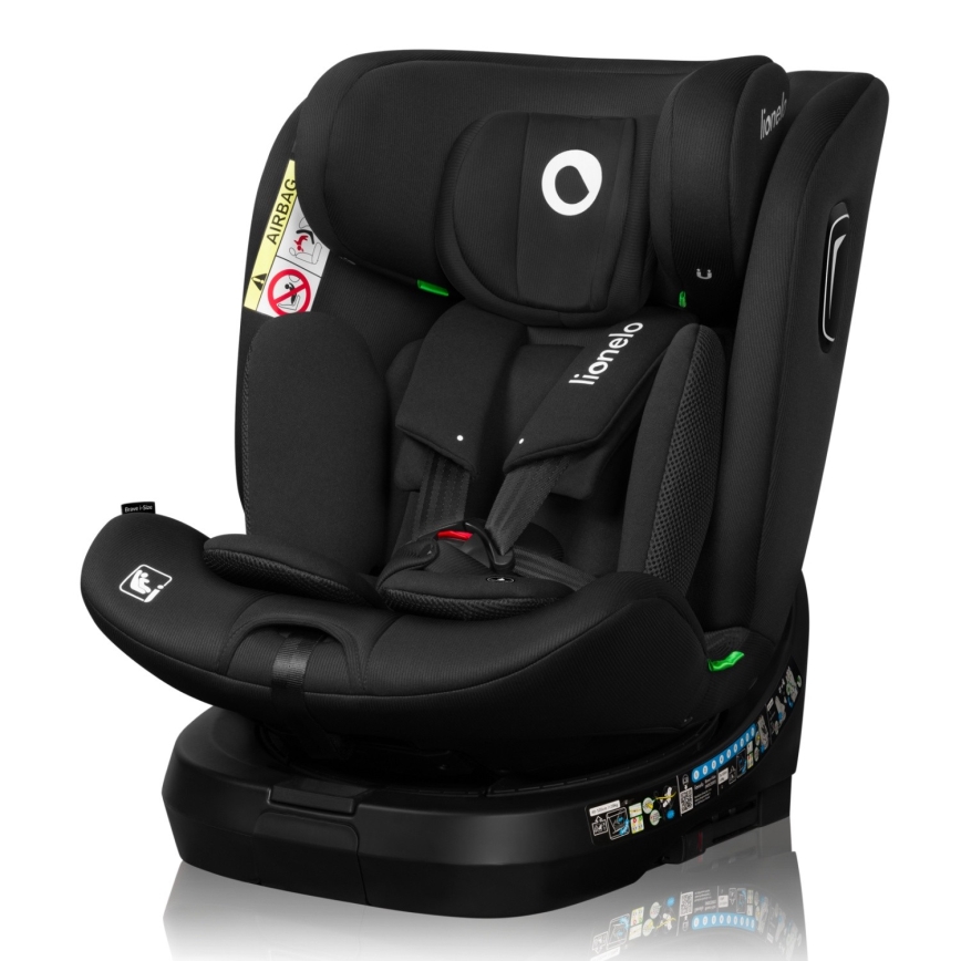 Lionelo - Pyörivä turvaistuin jalustalla BRAVE i-Size 40-150 cm Black Carbon