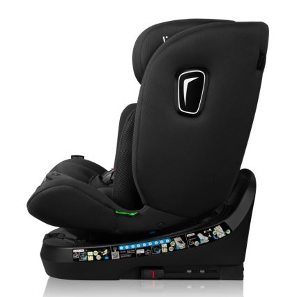 Lionelo - Pyörivä turvaistuin jalustalla BRAVE i-Size 40-150 cm Black Carbon