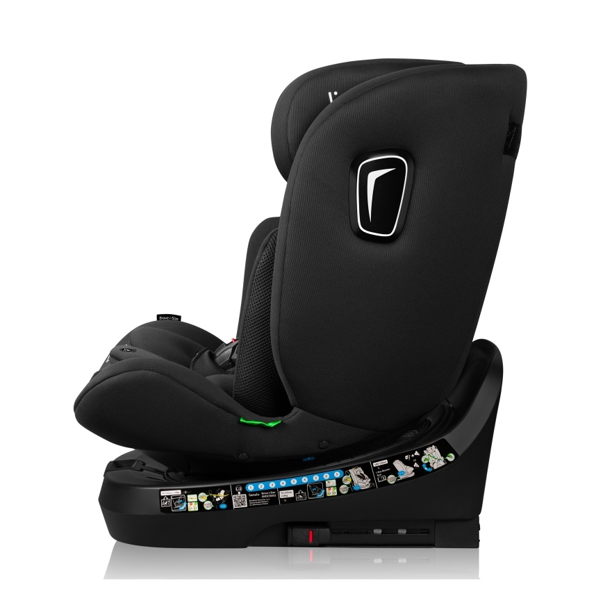 Lionelo - Pyörivä turvaistuin jalustalla BRAVE i-Size 40-150 cm Black Carbon