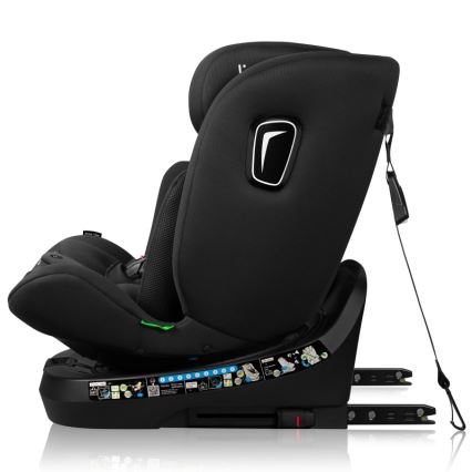 Lionelo - Pyörivä turvaistuin jalustalla BRAVE i-Size 40-150 cm Black Carbon