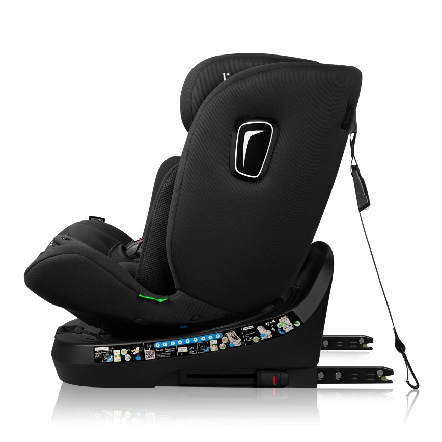 Lionelo - Pyörivä turvaistuin jalustalla BRAVE i-Size 40-150 cm Black Carbon