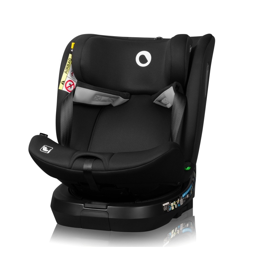 Lionelo - Pyörivä turvaistuin jalustalla BRAVE i-Size 40-150 cm Black Carbon