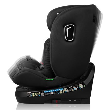 Lionelo - Pyörivä turvaistuin jalustalla BRAVE i-Size 40-150 cm Black Carbon
