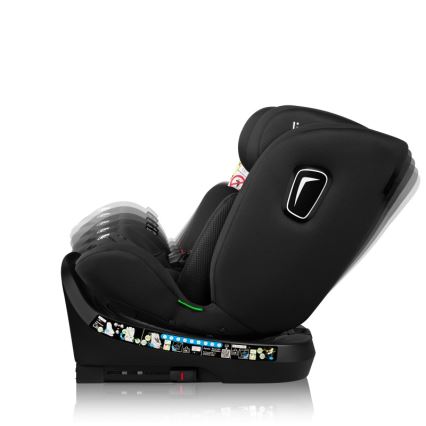 Lionelo - Pyörivä turvaistuin jalustalla BRAVE i-Size 40-150 cm Black Carbon