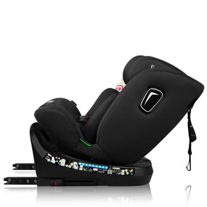Lionelo - Pyörivä turvaistuin jalustalla BRAVE i-Size 40-150 cm Black Carbon