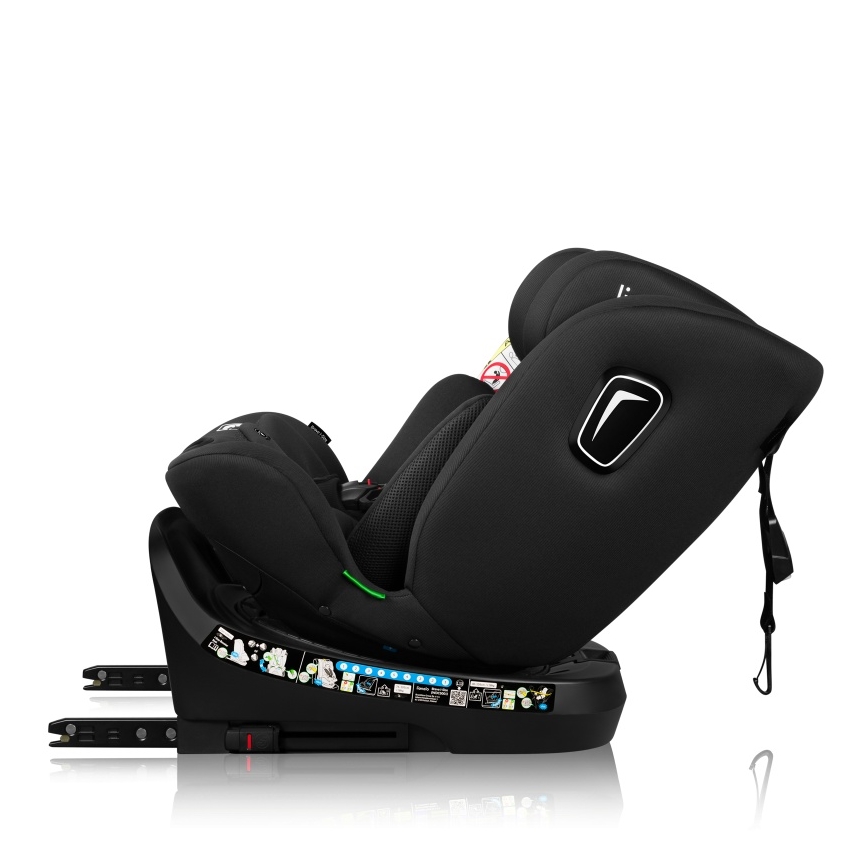Lionelo - Pyörivä turvaistuin jalustalla BRAVE i-Size 40-150 cm Black Carbon