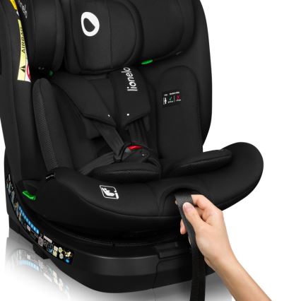 Lionelo - Pyörivä turvaistuin jalustalla BRAVE i-Size 40-150 cm Black Carbon