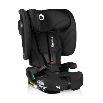 Lionelo - Taitettava lasten turvaistuin NELLY i-Size 76-150 cm Musta Carbon