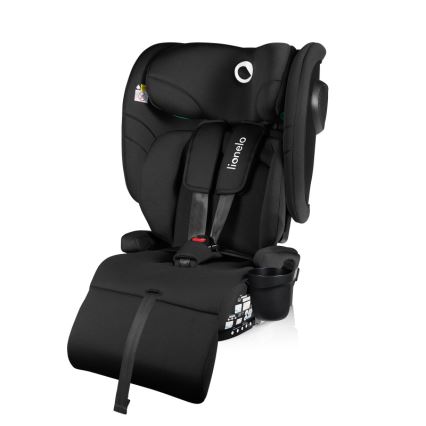 Lionelo - Taitettava lasten turvaistuin NELLY i-Size 76-150 cm Musta Carbon