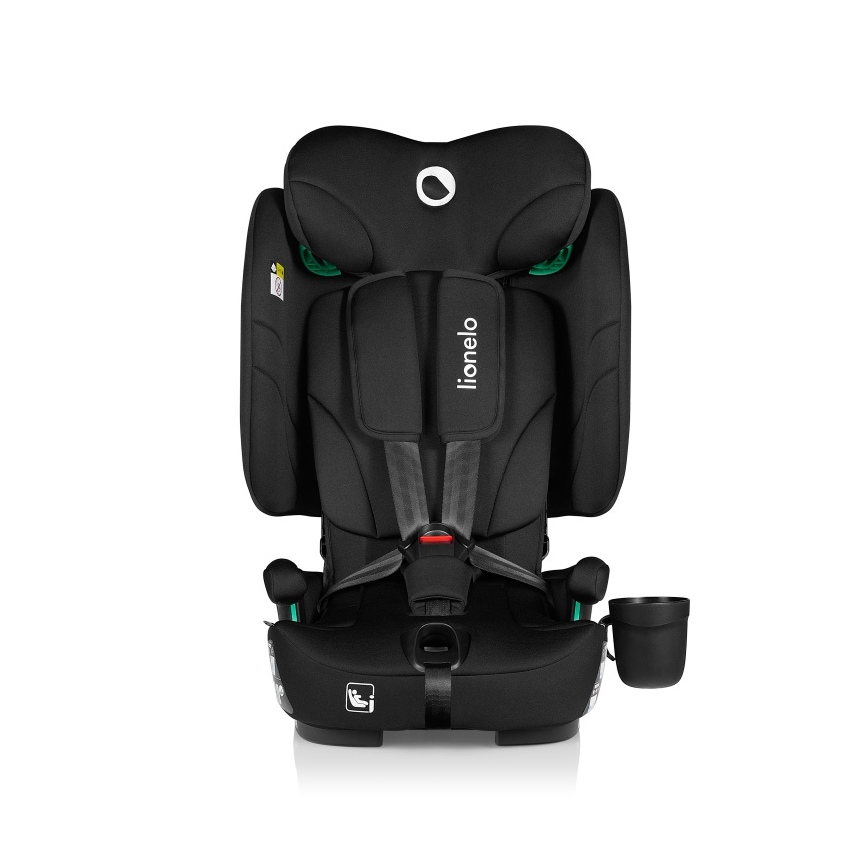 Lionelo - Taitettava lasten turvaistuin NELLY i-Size 76-150 cm Musta Carbon