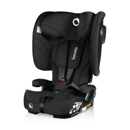 Lionelo - Taitettava lasten turvaistuin NELLY i-Size 76-150 cm Musta Carbon
