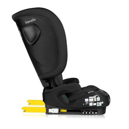 Lionelo - Taitettava lasten turvaistuin NELLY i-Size 76-150 cm Musta Carbon
