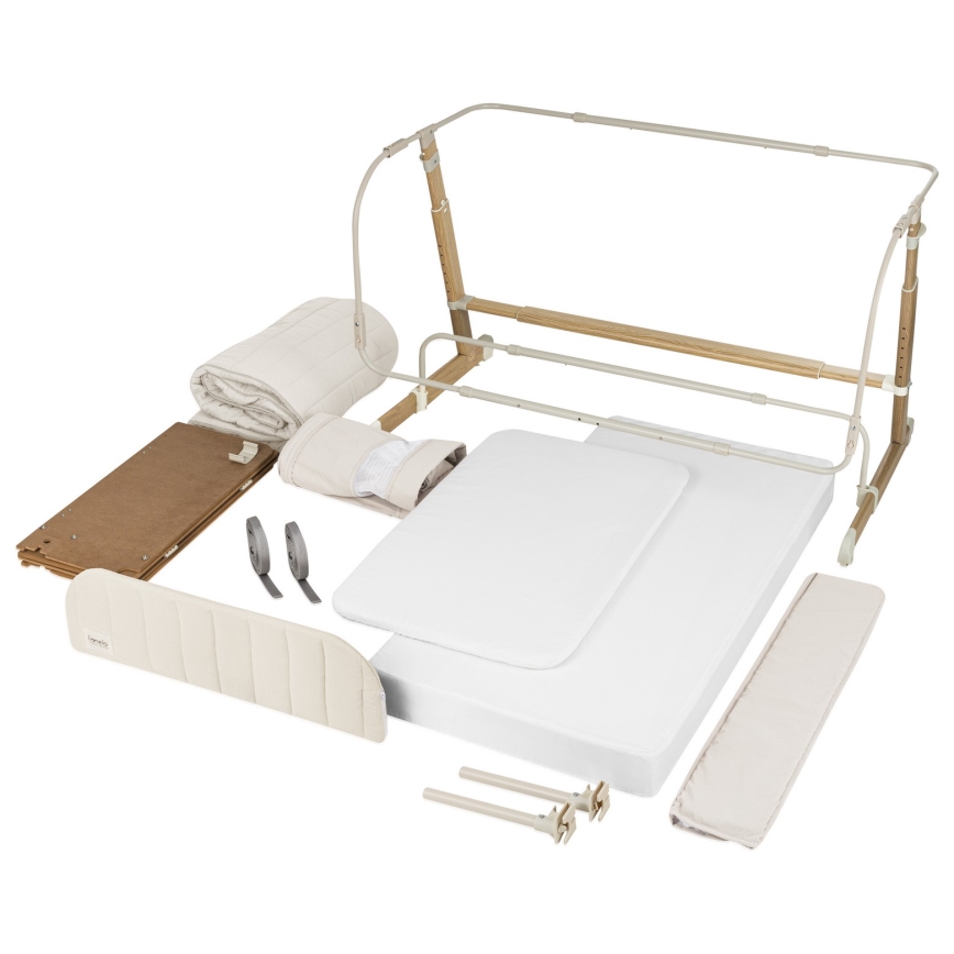 Lionelo - THOMI PLUS 5-in-1 muunneltava vauvan pinnasänky, beige hiekka