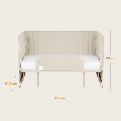 Lionelo - THOMI PLUS 5-in-1 muunneltava vauvan pinnasänky, beige hiekka