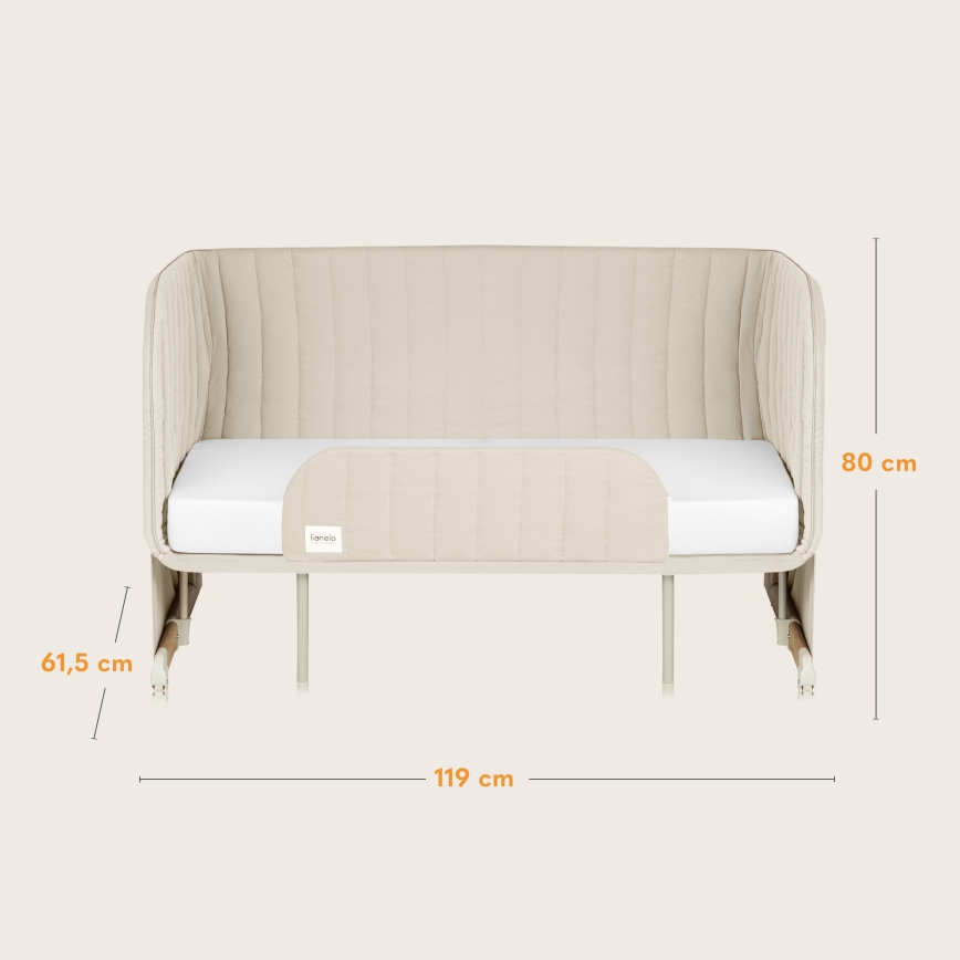 Lionelo - THOMI PLUS 5-in-1 muunneltava vauvan pinnasänky, beige hiekka