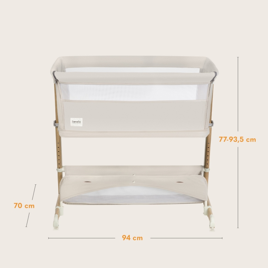Lionelo - THOMI PLUS 5-in-1 muunneltava vauvan pinnasänky, beige hiekka